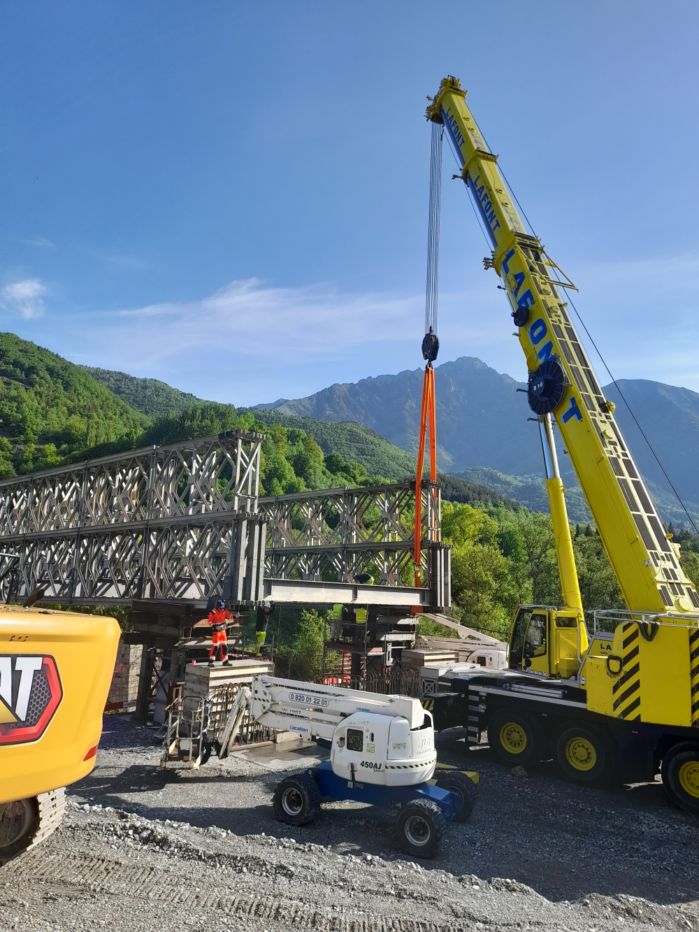 Installation pont provisoire